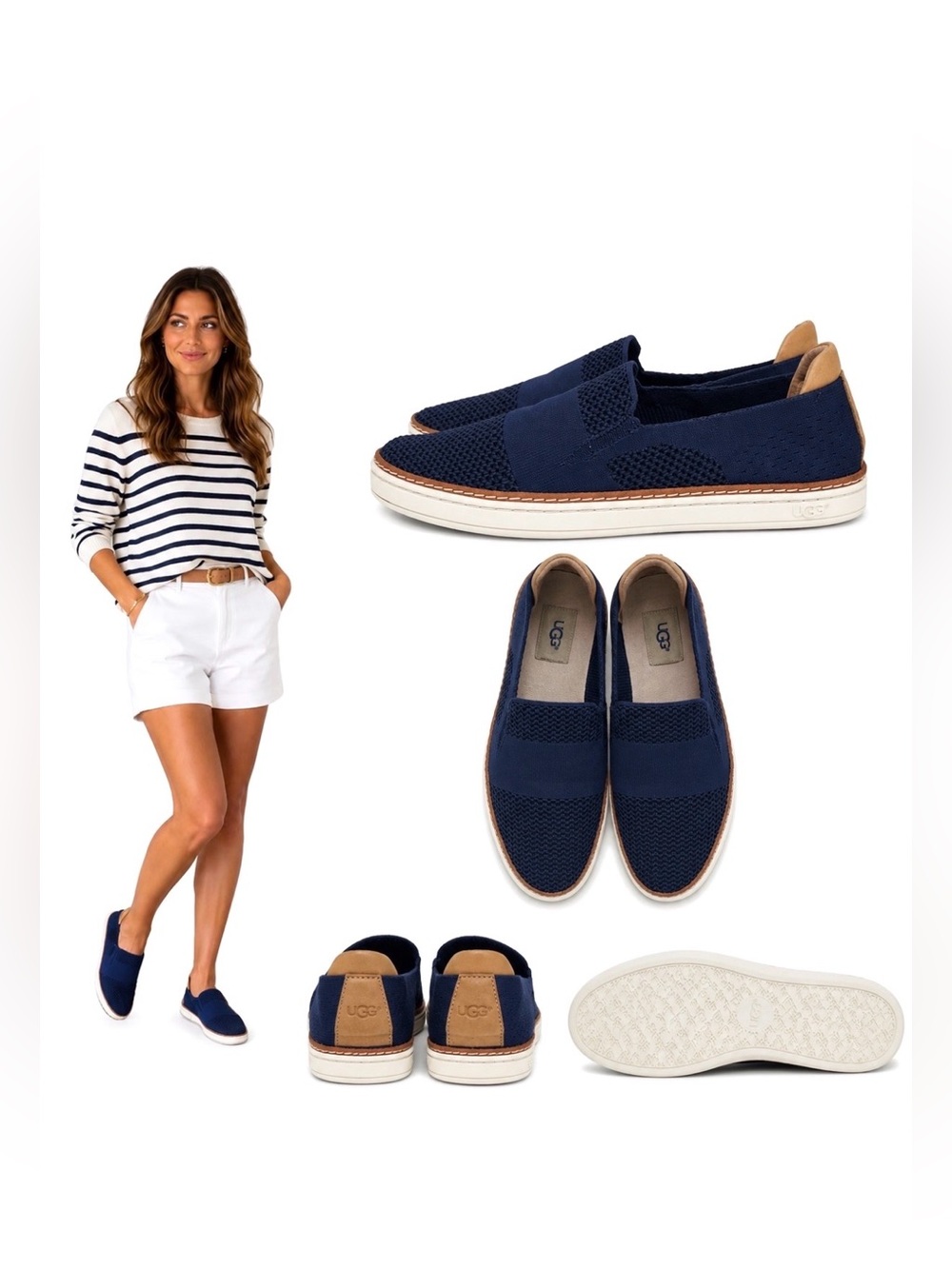 UGG, Navy knit Blue Slip-On Shoes light weight, size 9